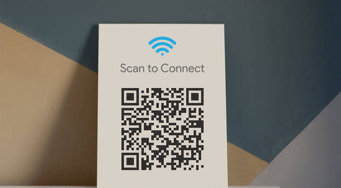 guest wifi card with qr code